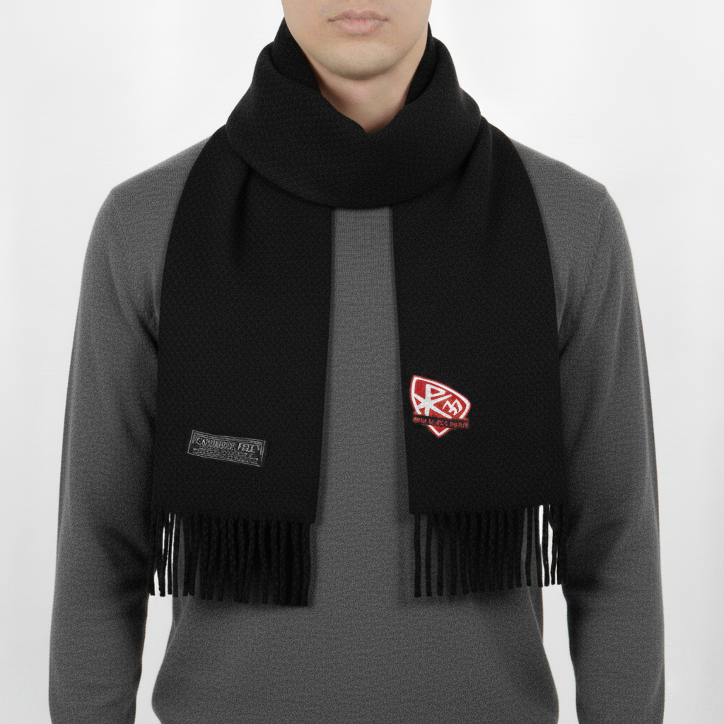 Essential Jet Black Men's Thrifted Scarf - The "Goes With Everything" Muffler