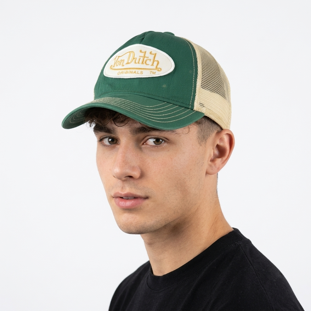 Vintage Von Dutch Originals Green Mesh Back Trucker Hat | 11034