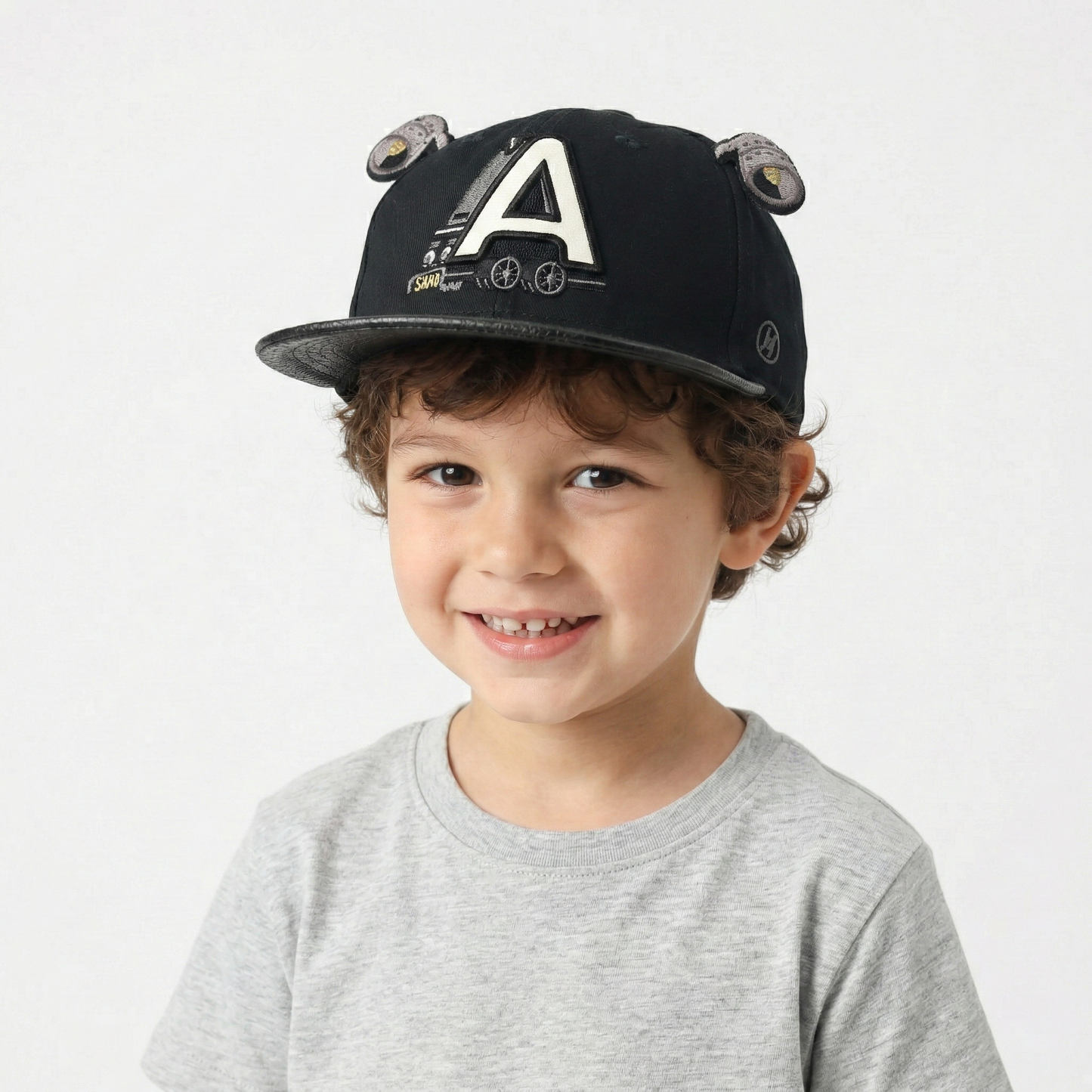 Black Textured Brim Kids Baseball Cap - Super Massive Bound SMB