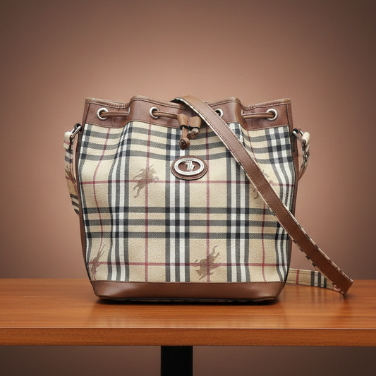 Authentic Vintage Burberrys' Collezioni Thrifted Bucket Bag