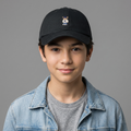 Classic Black Bear Embroidery Hat - Adjustable Cotton Cap (Size 54-56cm)