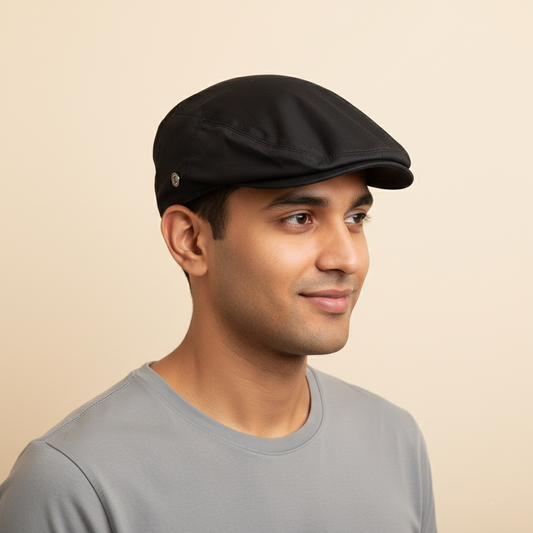 Jaxon & James Black Ivy Thrifted Cap - Classic Vintage Flat Cap