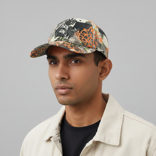 Chapter Young Graffiti All-Over Print Baseball Thrifted Cap - Neon Graphics