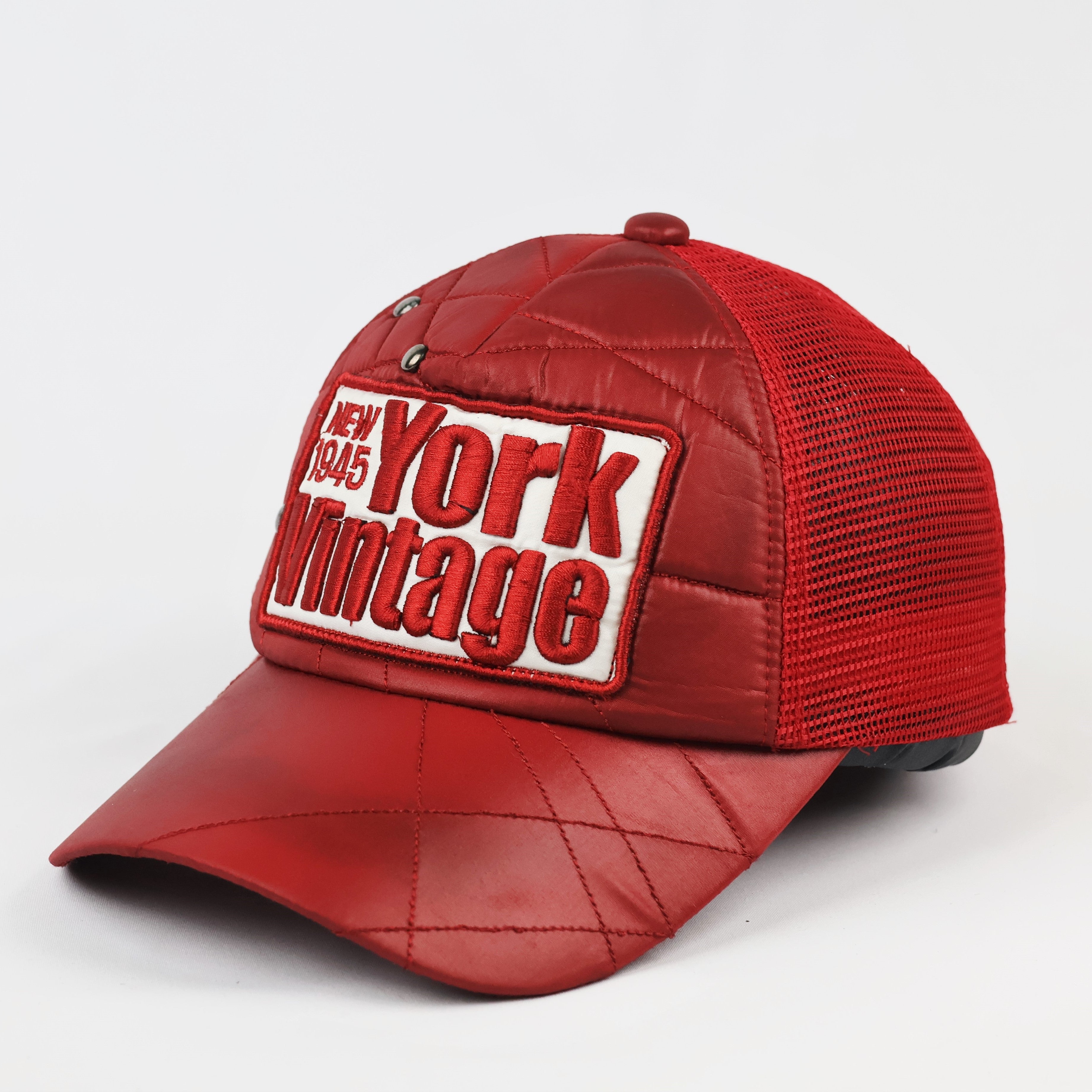 Red Rock N' Blue Embroidered "New York 1945" Hat | Thrifted Mesh Cap 56-58cm