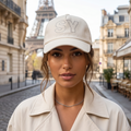 Thrifted Sisley Luxury Baseball Hat | Embellished Logo | 55-57cm