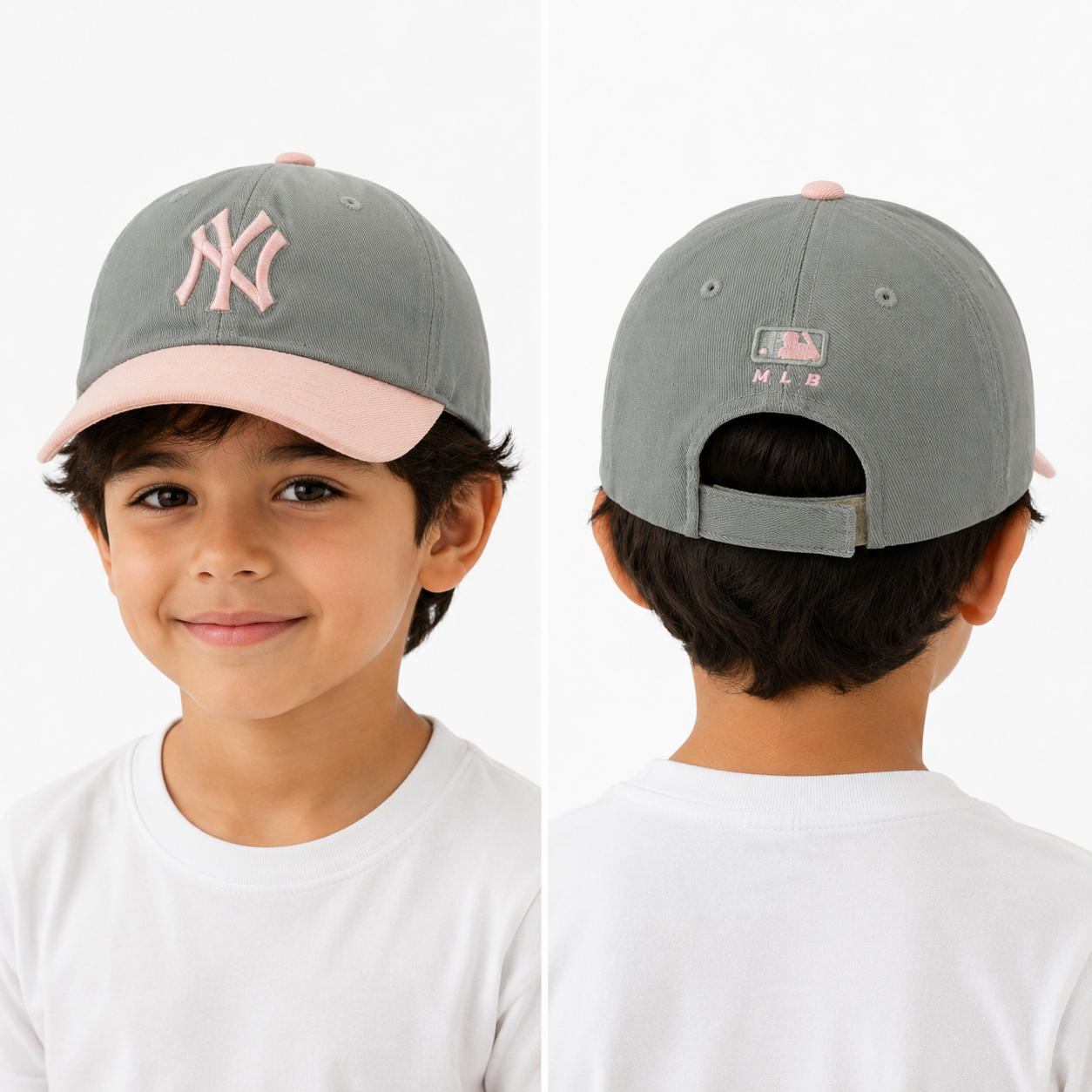 Authentic MLB New York Yankees Thrifted Hat - Grey & Pastel Pink