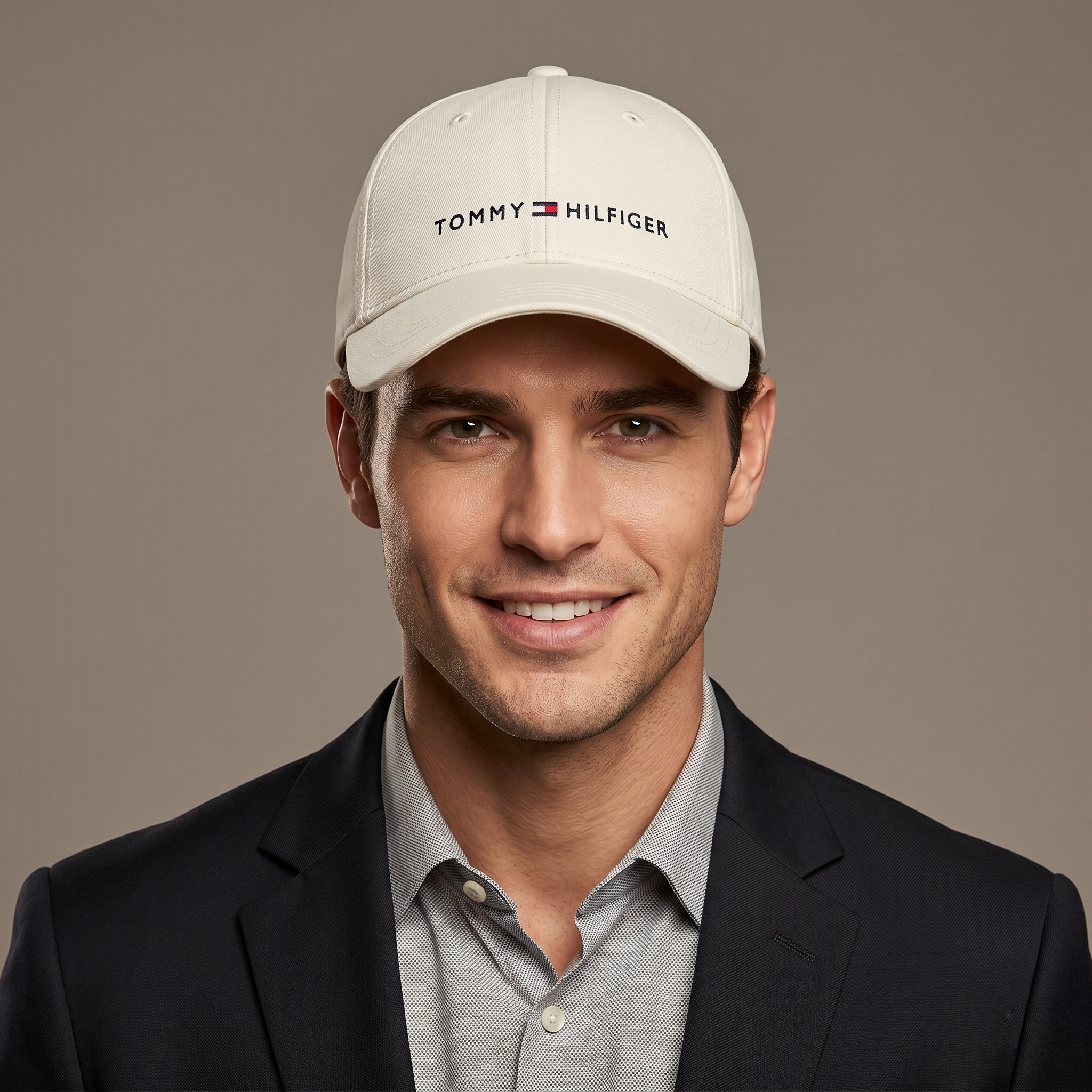 Tommy Hilfiger Heritage Cotton Cap - Cream/Off-White Thrifted Dad Hat - Size 56-58cm