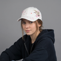 Thrifted Aesthetic Crane Bird & Pink Blossom Strapback Cap | 11043