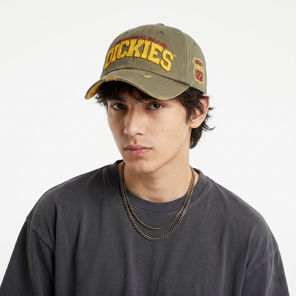 Thrifted Dickies The Original Brand Khaki Green Trucker Cap