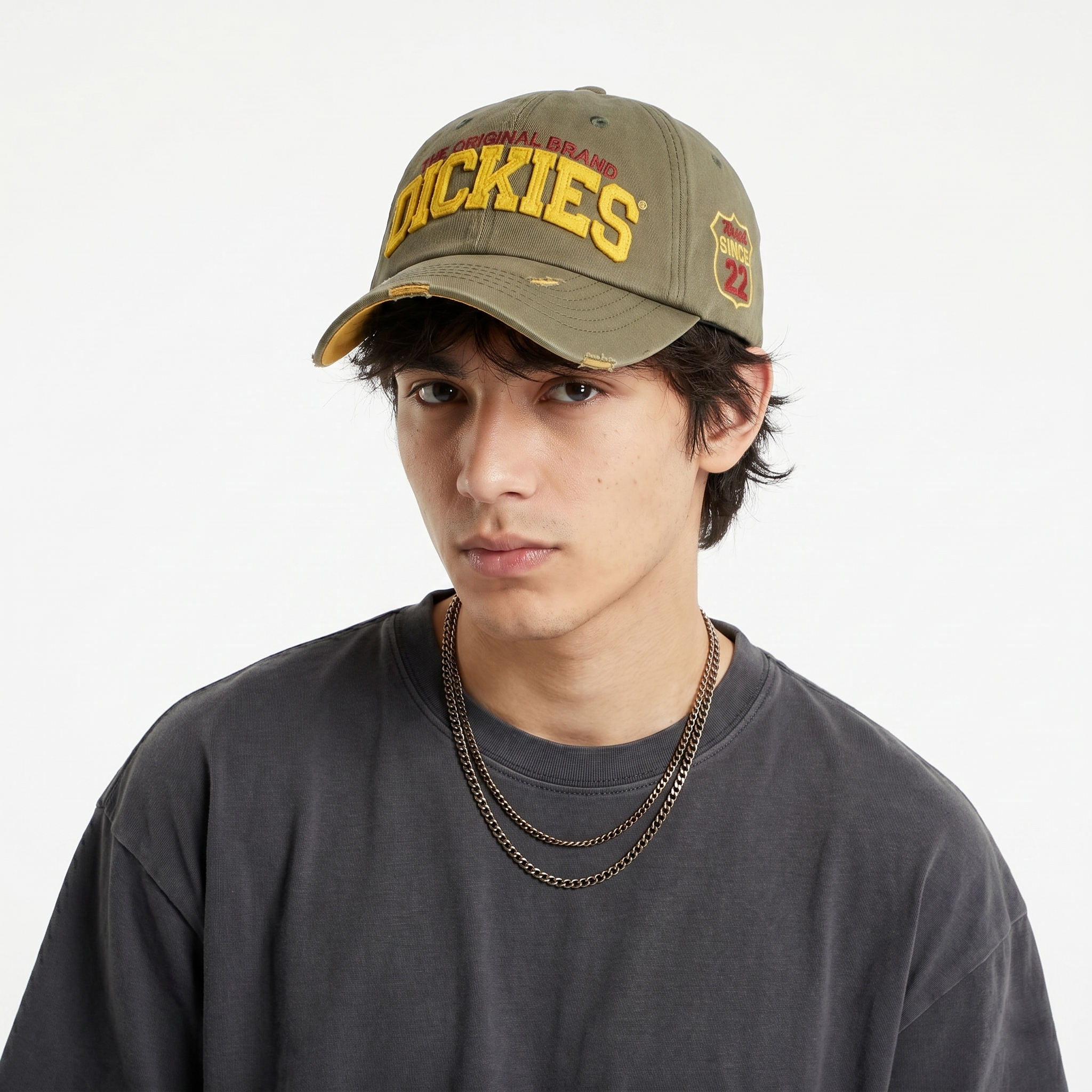 Thrifted Dickies The Original Brand Khaki Green Trucker Cap