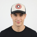 Vintage Marvel Captain America Mesh Trucker Cap - Black & White Snapback