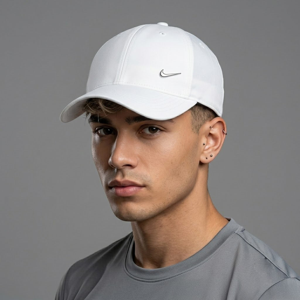 Thrifted Nike Heritage 86 Adjustable Cap | All White Metal Swoosh
