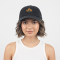 Thrifted Ardene Black Sunflower Strapback Cap | Cute Floral Baseball Hat