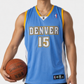 Vintage Adidas NBA Denver Nuggets Carmelo Anthony #15 Basketball Thrifted Jersey - Blue