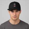Brooklyn "8" Embroidered Black Cotton Streetwear Baseball Thrifted Cap
