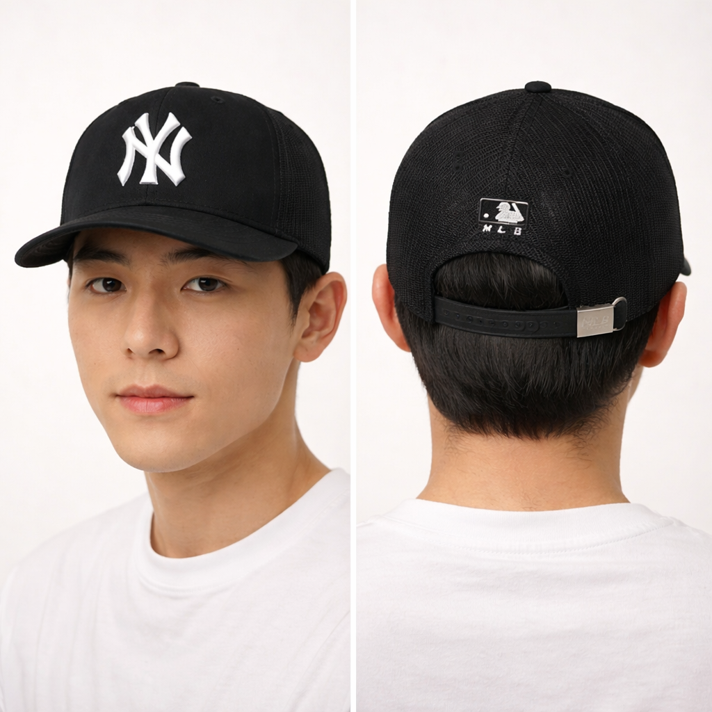 Official MLB New York Yankees Thrifted Trucker Hat – Black Mesh Snapback