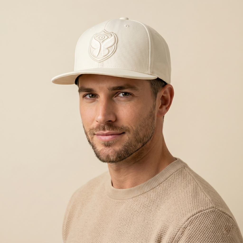 Thrifted Tomorrowland Butterfly Logo Festival Hat | 56-58cm | Beige