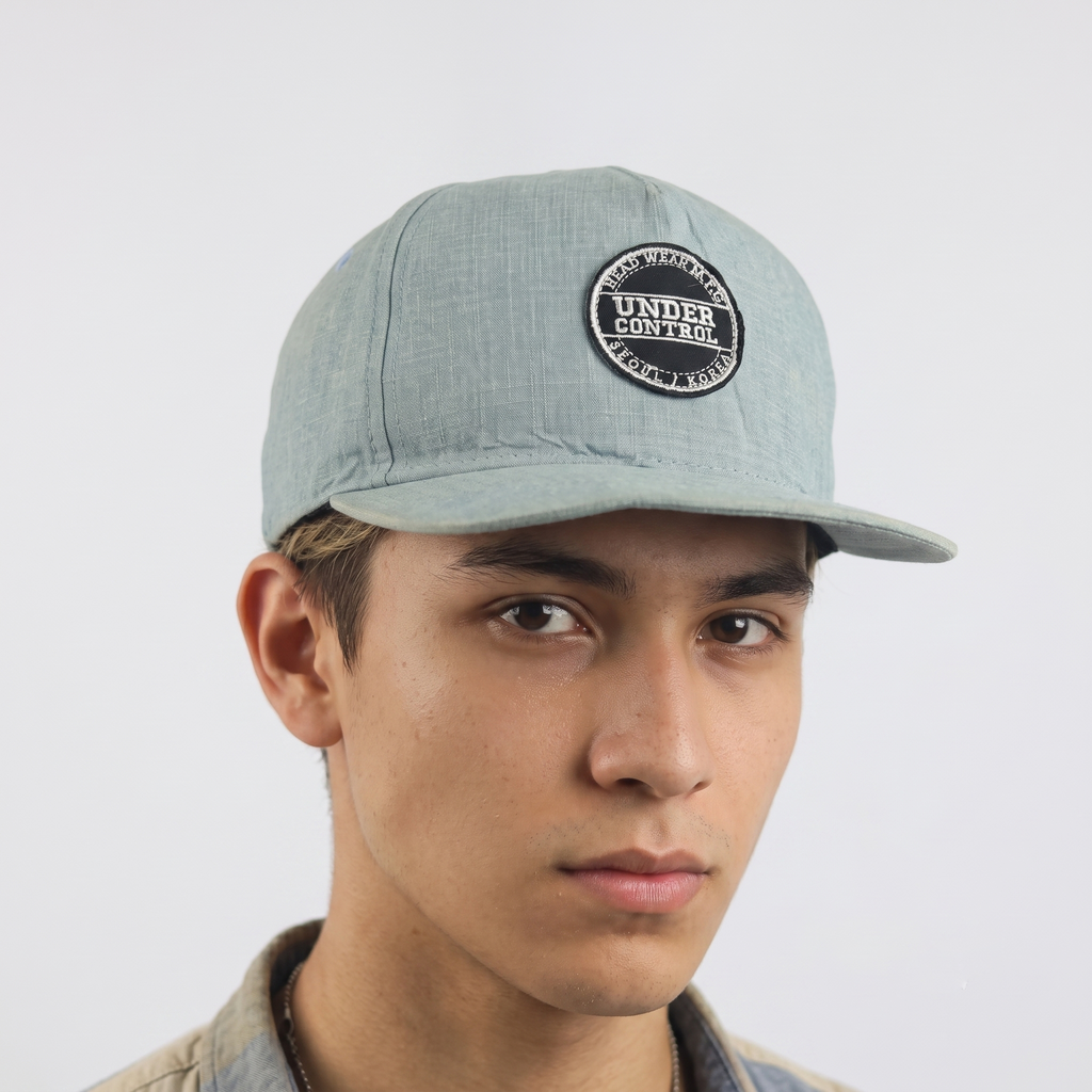Thrifted Undercontrol Headwear M.F.G. Light Blue Flat Brim Cap