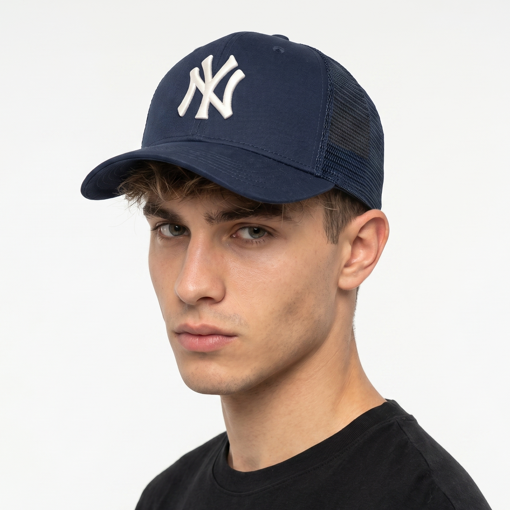 Thrifted Navy Mesh Snapback Cap | Adjustable Size 56-58cm