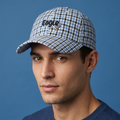 Thrifted V Fashion Eagle Checkered Cap with Metallic Eagle Pin