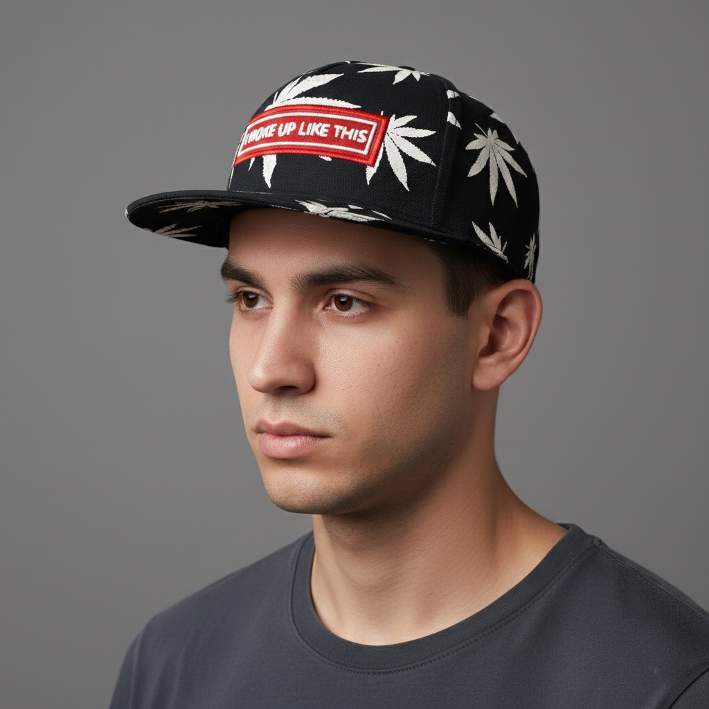 Vintage Leaf Print Streetwear Thrifted Cap