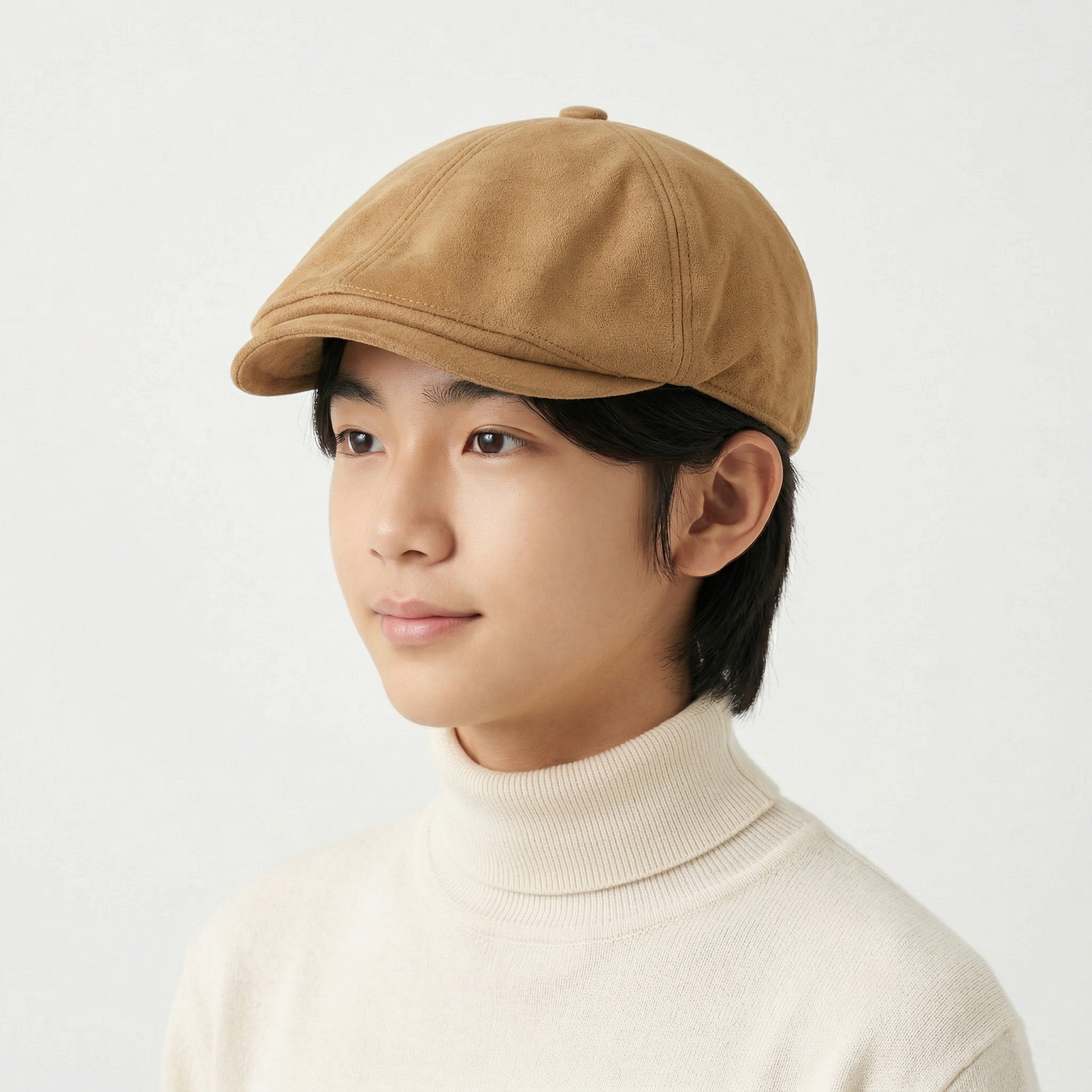 Premium Faux Suede Ivy Cap – Tan Brown Driving Hat (Size S)