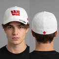 Classic Wajax Corporate Promo Cap - White & Red Flexfit Hat with Maple Leaf