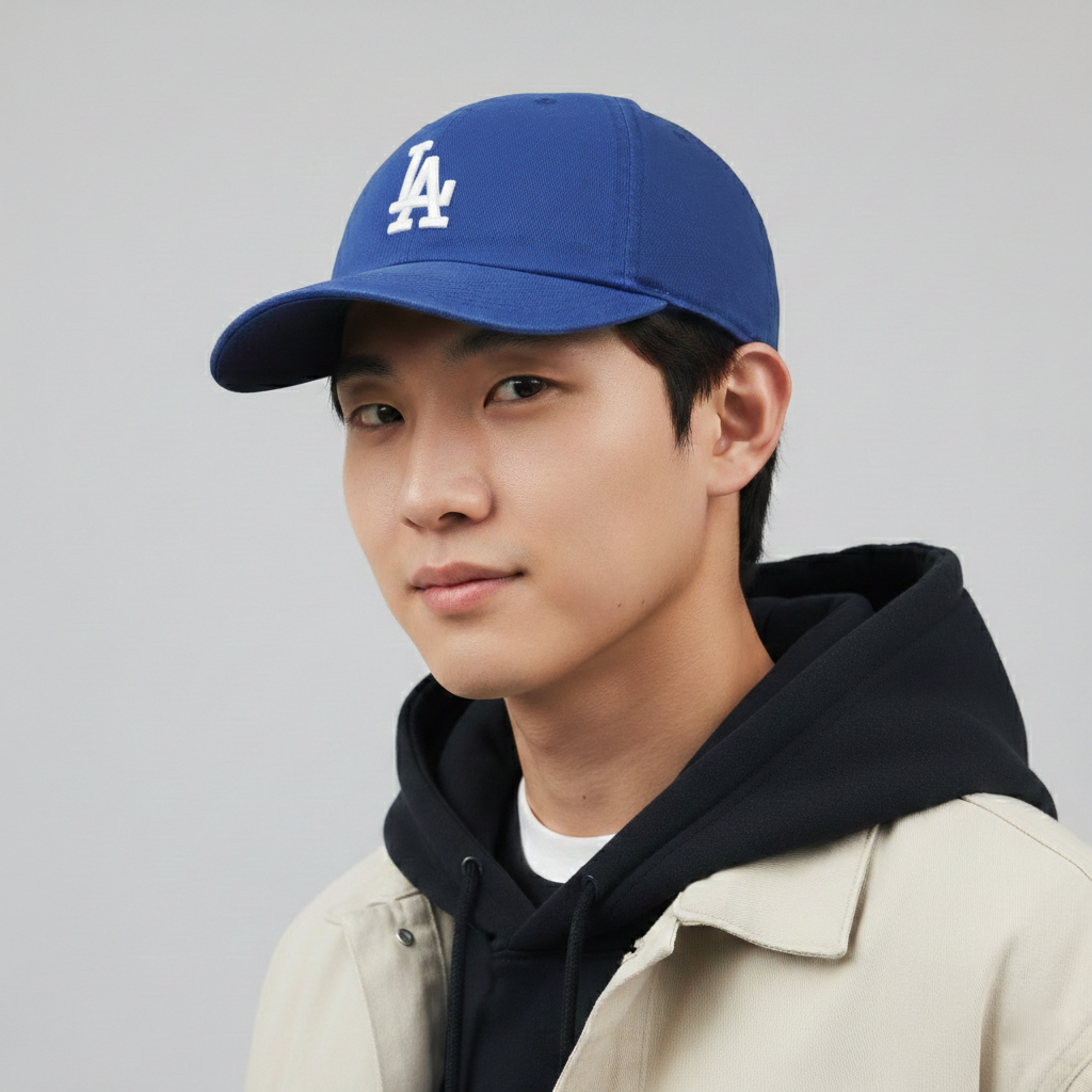 Official MLB LA Dodgers Adjustable Strapback Thrifted Hat - Royal Blue Cotton