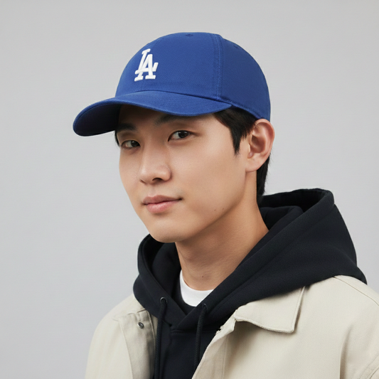 Official MLB LA Dodgers Adjustable Strapback Thrifted Hat - Royal Blue Cotton