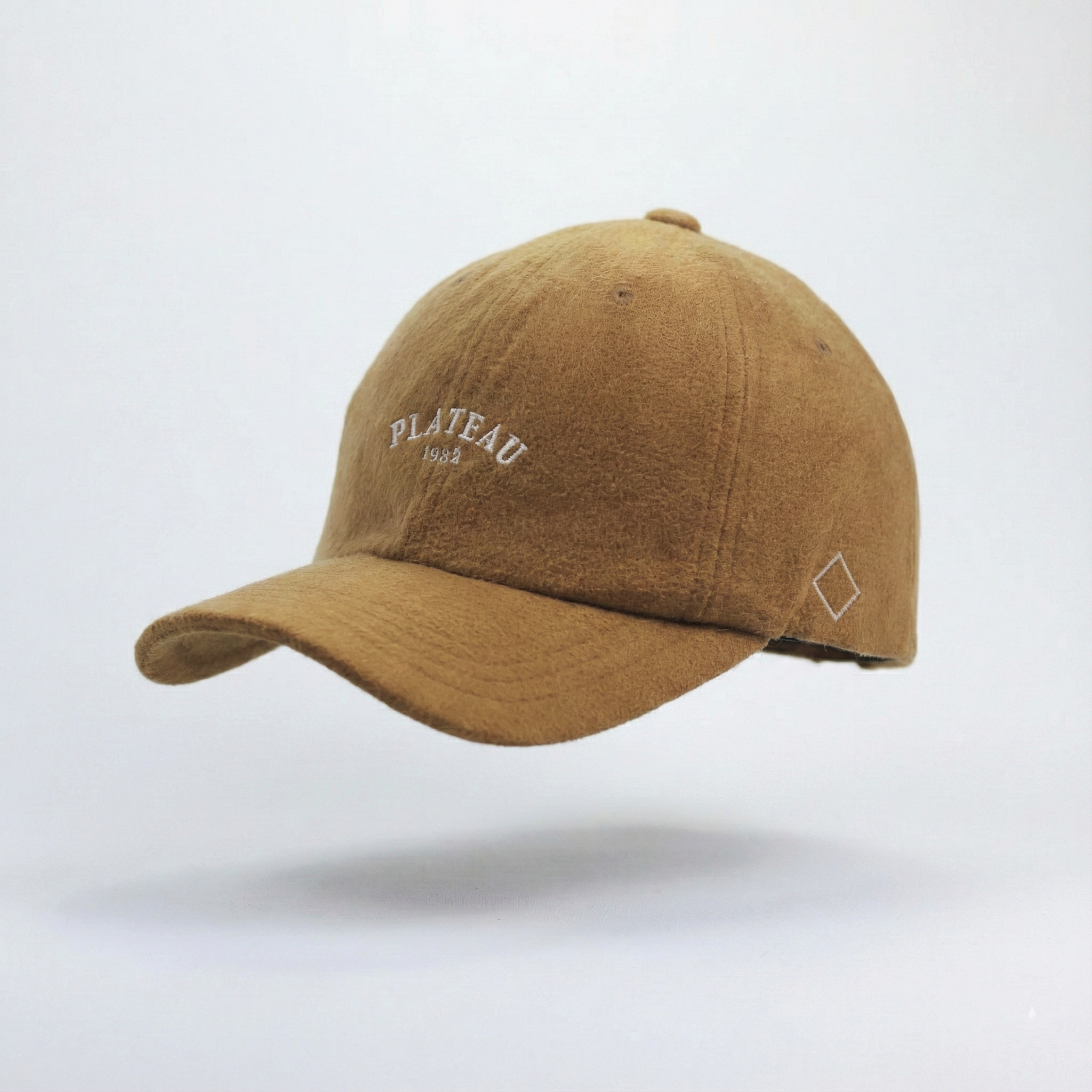 Minimalist "PLATEAU 1982" Wool Blend Baseball Cap – Camel Tan (Made in Korea)