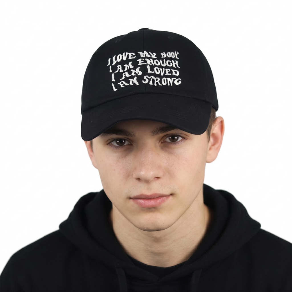 Vintage JKSY "I Love My Body" Hat - Black Embroidered Graphic Cap