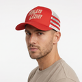 Henleys Luxury Red & White Trucker Hat - Retro Streetwear Cap