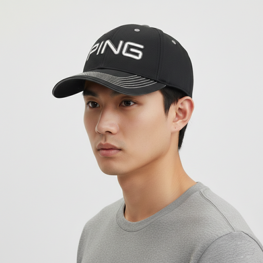 Thrifted PING GOLF "Play Your Best" Black Thrifted Adjustable Baseball Cap