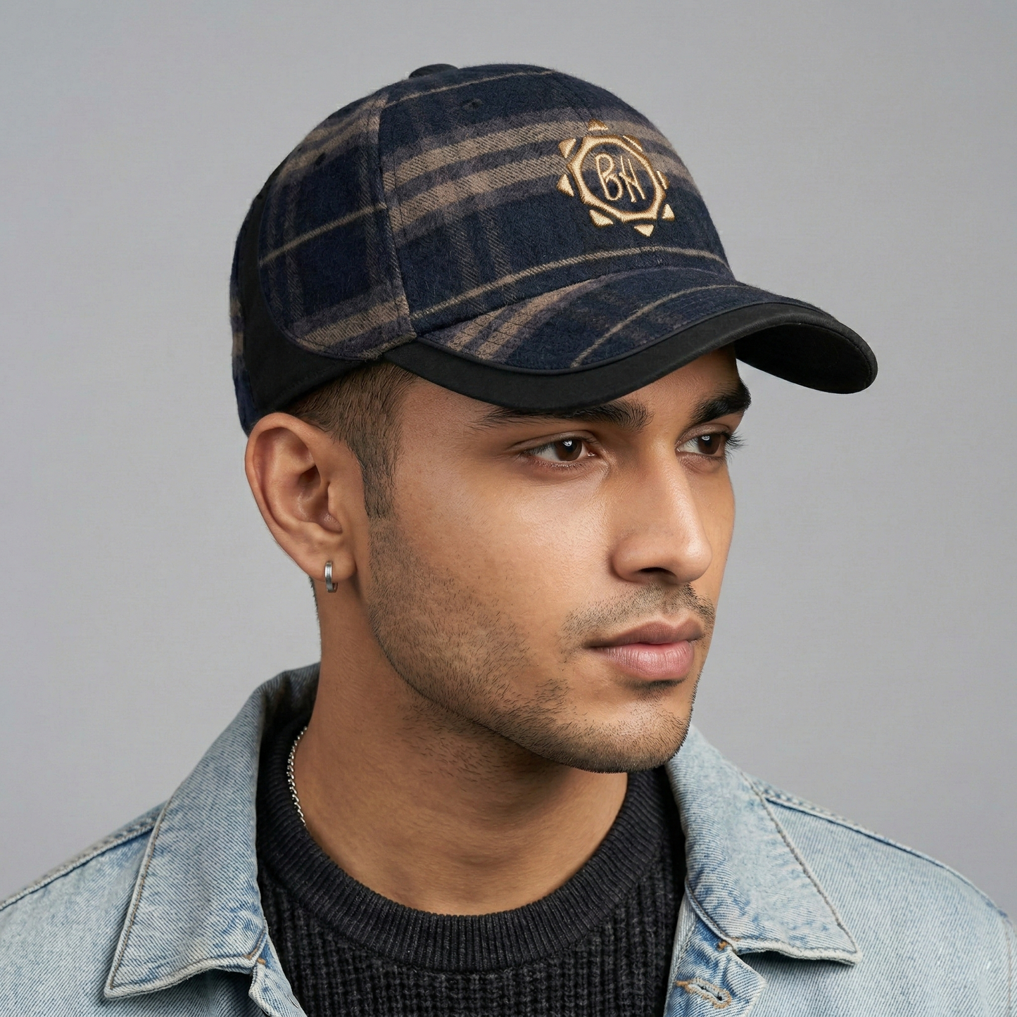 Premium Ben Hogan Earth Tone Striped Winter Thrifted Baseball Hat - One Size