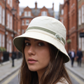 Thrifted Girl Scout Cream & Olive Two-Tone Sun Bucket Hat (57 cm)