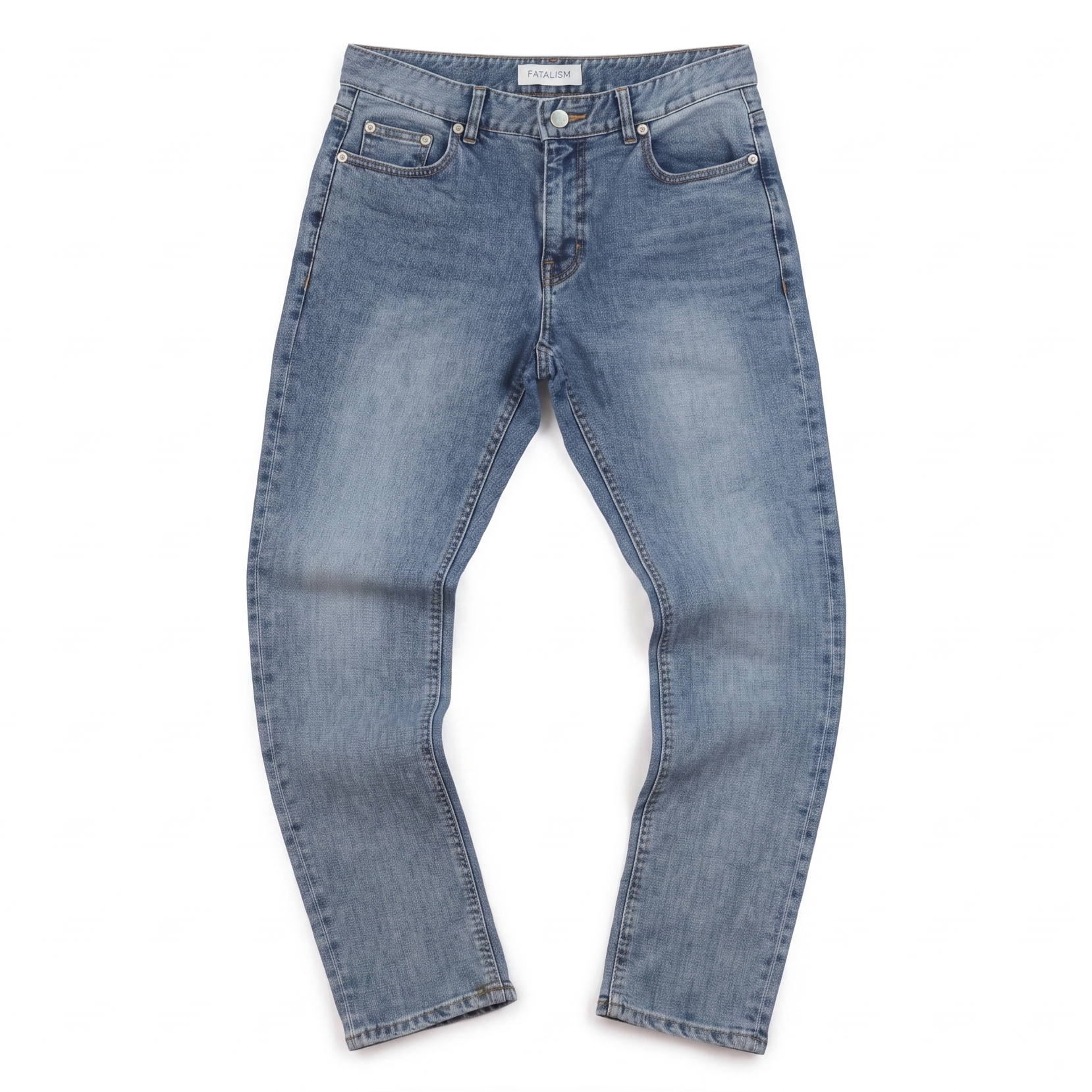 Thrifted Fatalism Men's Blue Straight Leg Denim Jeans 32 Waist/ J1025