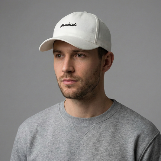 Brookside Off-White Cotton Baseball Thrifted Cap - Urban Trend Embroidered Strapback Hat