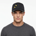 Retro Streetwear Mesh Back Cap - Black & Yellow Minimalist Hat