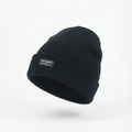 Unisex Black Thermal Insulated Thrifted Winter Cap - Warm Acrylic Knit Beanie