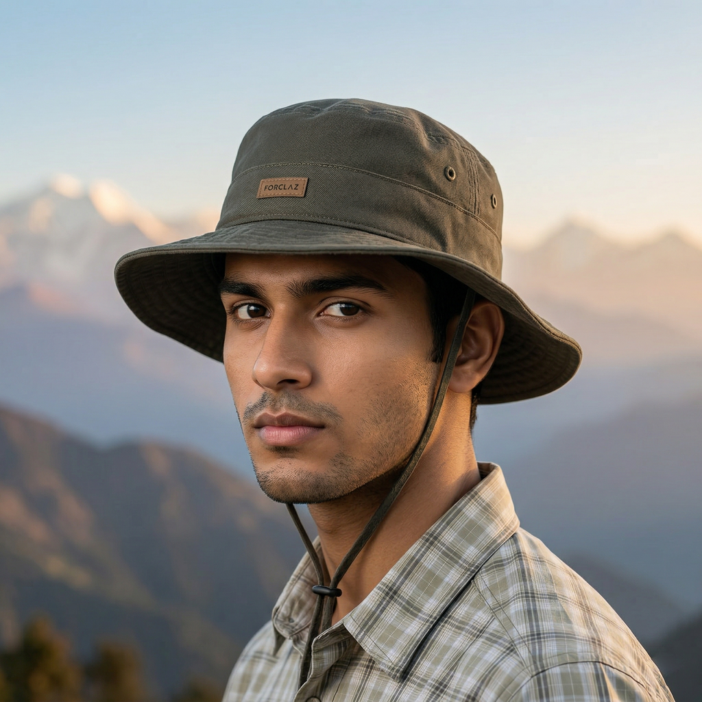 Forclaz by Decathlon Outdoor Thrifted Sun Hat with Chin Strap - Unisex 56cm