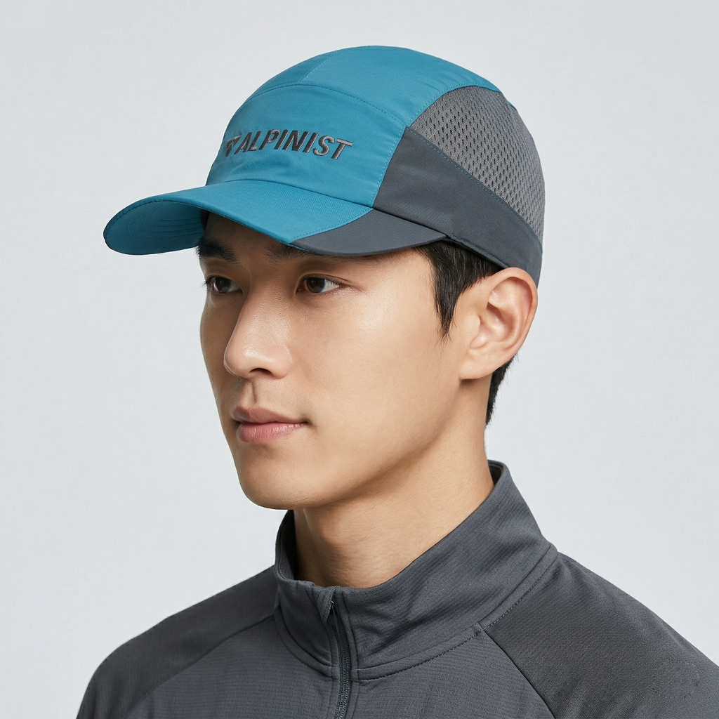 Alpinist Outdoor Technical Thrifted Running Cap – Blue & Grey Breathable Mesh Hat