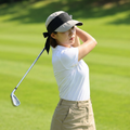 Authentic ELLE Golf Embroidered Sport Thrifted Cap - Grey Plaid Pattern Hat