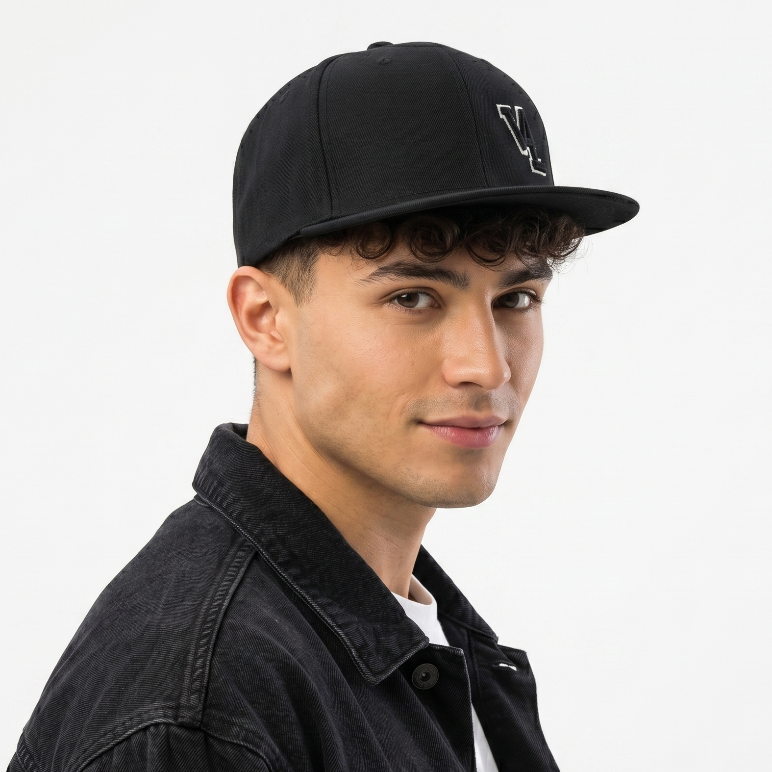 Thrifted Yupoong Flexfit VL Logo Black Structured Streetwear Hat