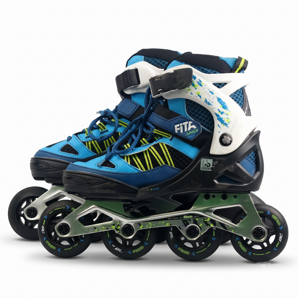 Pre-Owned Oxelo Fit5 Junior Adjustable Inline Skates with Aluminum Frame