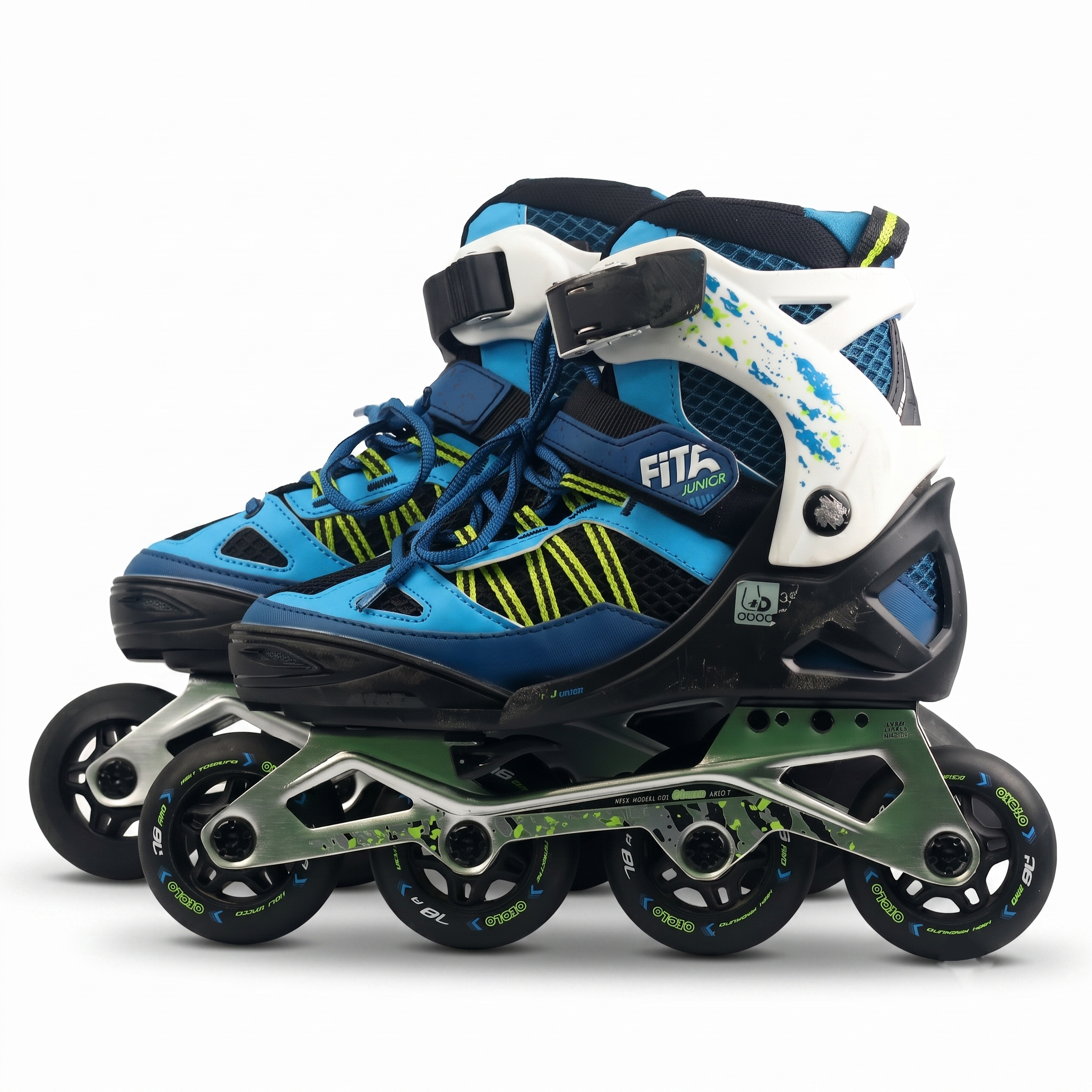 Pre-Owned Oxelo Fit5 Junior Adjustable Inline Skates with Aluminum Frame