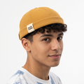 Mustard Yellow Brimless Sailor Cap - Adjustable Cotton Twill Docker Hat