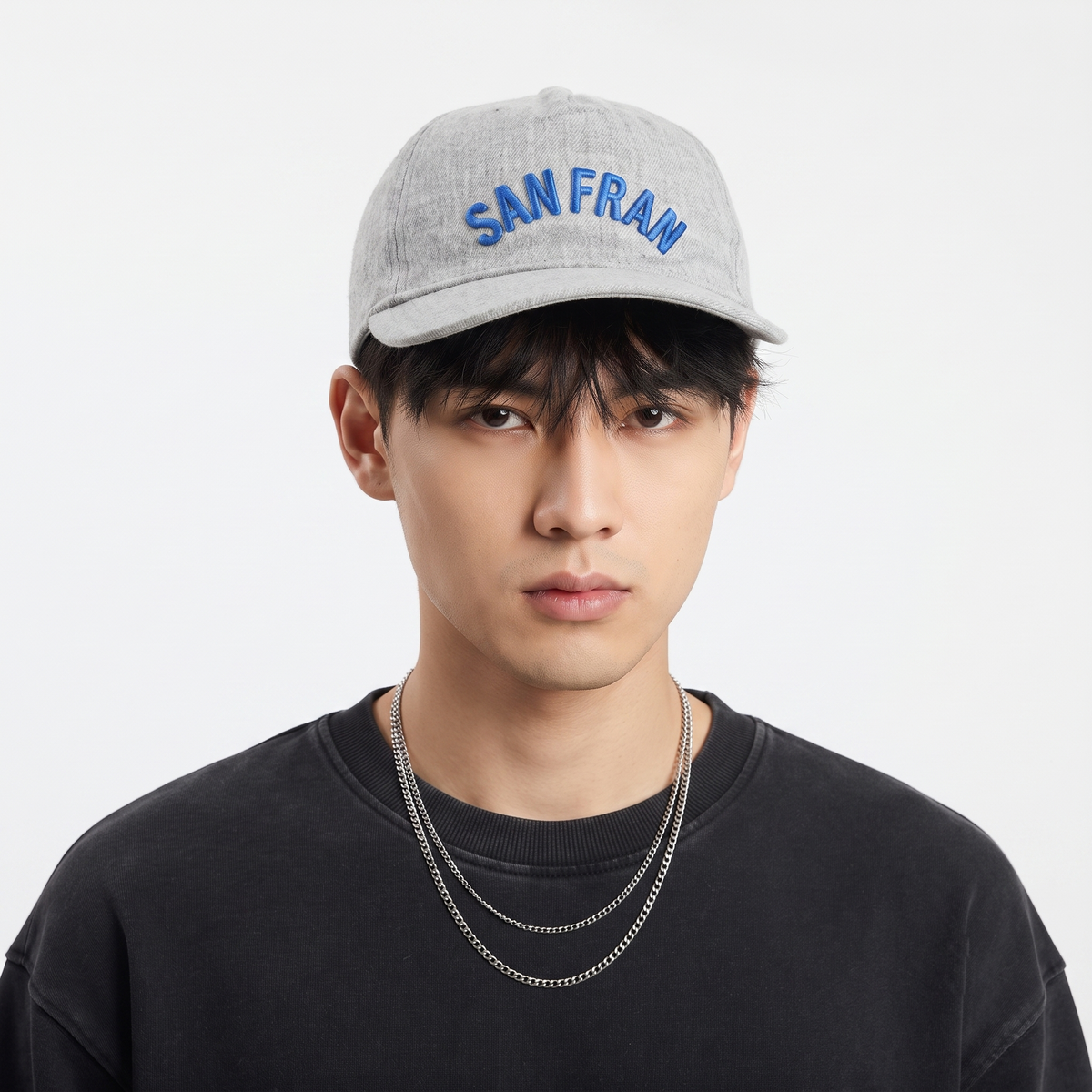 Thrifted H&M Grey & Blue San Francisco Baseball Cap (56-58cm) | 10488