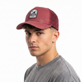 Thrifted Vintage Belza Surf Shop Biarritz Maroon Trucker Hat | Curved Brim Mesh