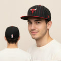 Vintage Chicago Bulls New Era Pinstripe Thrifted Cap - Red & White Details