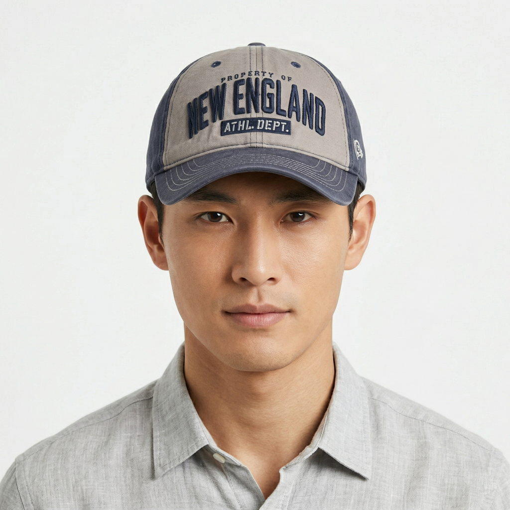 Chowdaheadz New England Athl. Dept. Thrifted Cap - Vintage Navy Baseball Hat